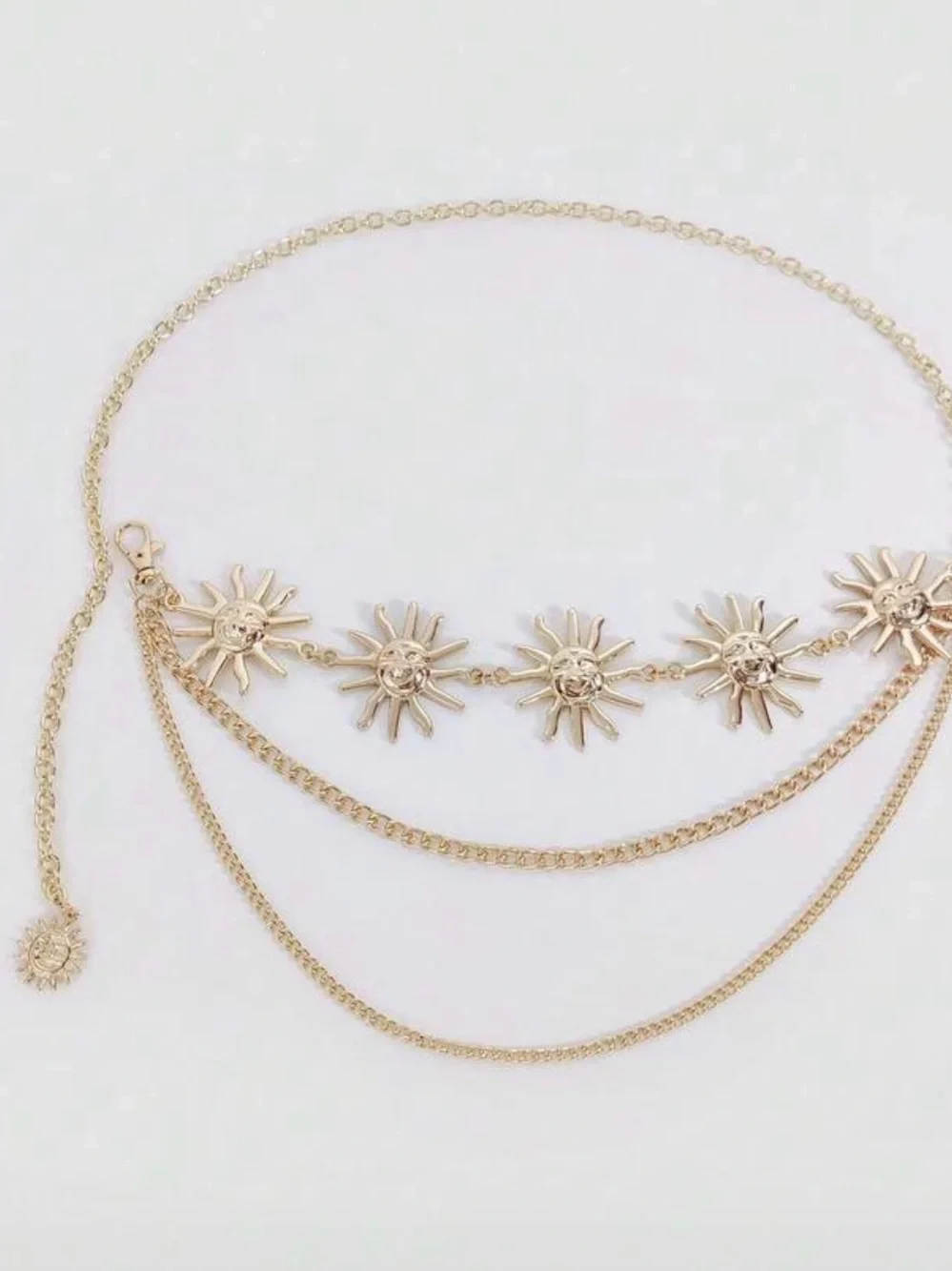 Gold Sun Charm Layered Waist Chain - Picture 3 of 6